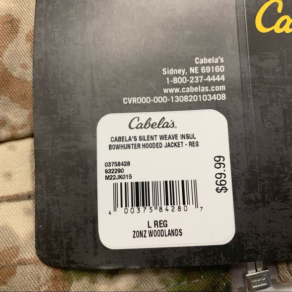 Cabelas Silent Weave Insulated Bowhunter Hooded Jacket Mens L Woodland Zonz Camo - Picture 3 of 12